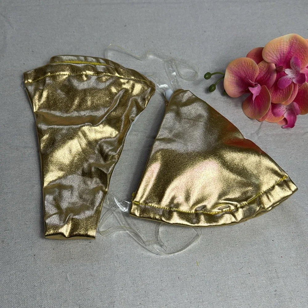 Gold Metallic women’s Swimming Bikini Set.